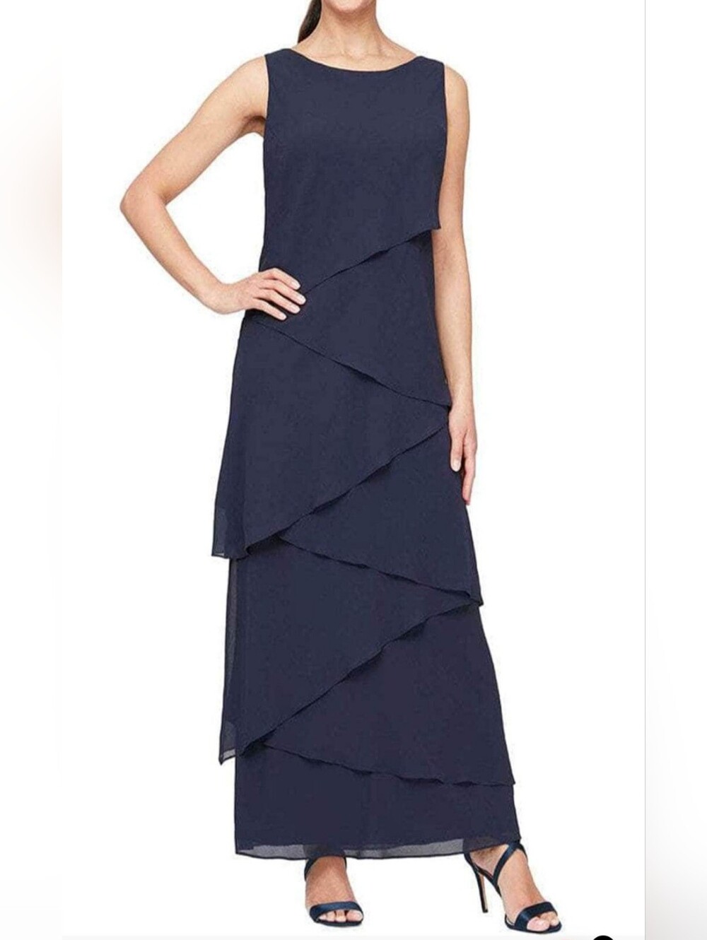 Navy Blue Formal Maxi Gown Size 14 NWT
